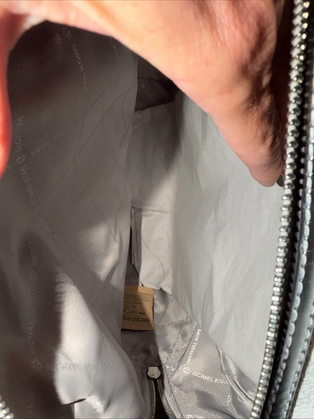Michael Kors White MK Logo Dome Backpack